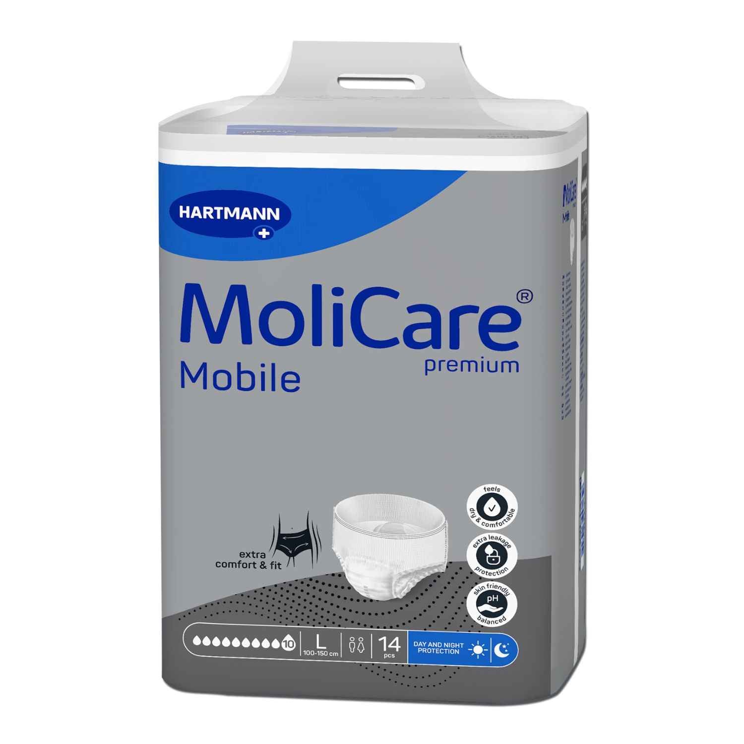 MoliCare® Premium Mobile 10 Tropfen Gr. L - für schwere Inkontinenz Tag & Nacht - 2786 ml (HMV: 15.25.31.8272)
